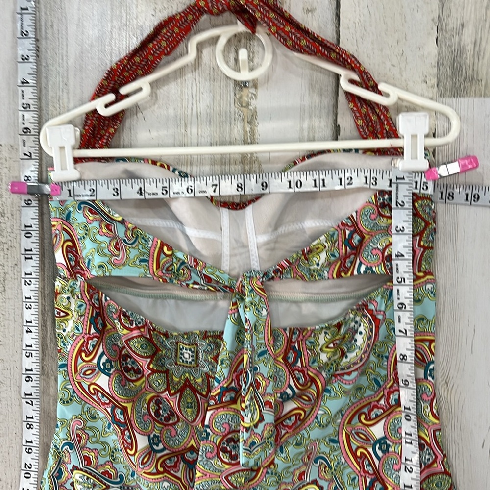 ANTONIO MELANI Green Multicolor Paisley Halter Swim Top - Picture 7 of 13